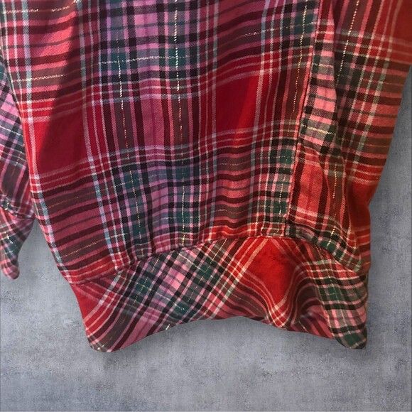 Victorias Secret Pajama Pants Drawstring Waist Red Plaid Womens Medium Holiday - Picture 3 of 5